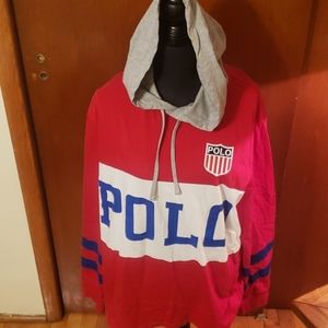 Polo long sleeve shirt with hoodie